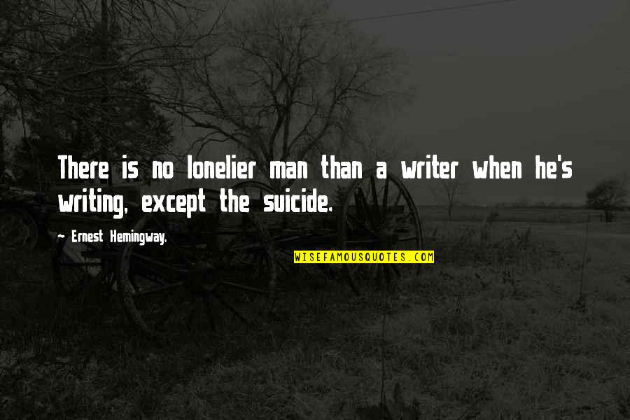 Great Advocates Quotes By Ernest Hemingway,: There is no lonelier man than a writer