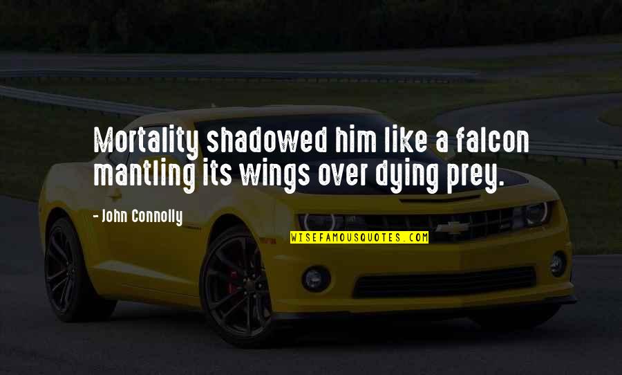 Great American Experiment Quotes By John Connolly: Mortality shadowed him like a falcon mantling its