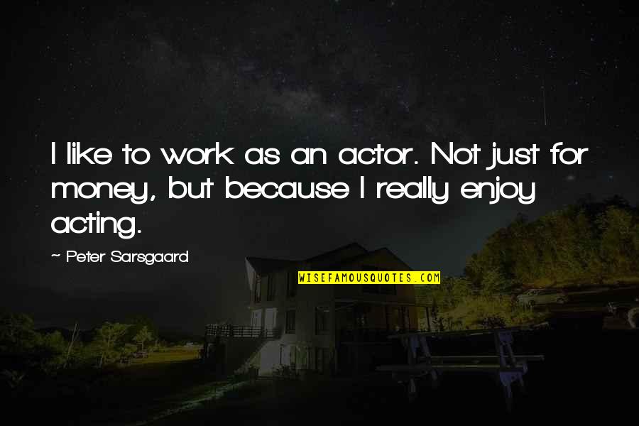 Great American Literature Quotes By Peter Sarsgaard: I like to work as an actor. Not