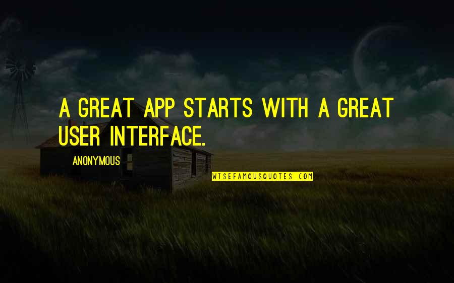 Great Anonymous Quotes By Anonymous: A great app starts with a great user