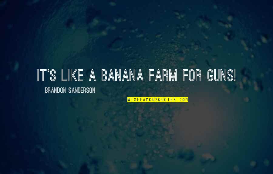 Great Balloon Quotes By Brandon Sanderson: It's like a banana farm for guns!