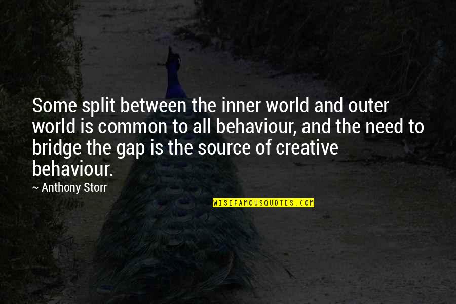 Great Bff Quotes By Anthony Storr: Some split between the inner world and outer