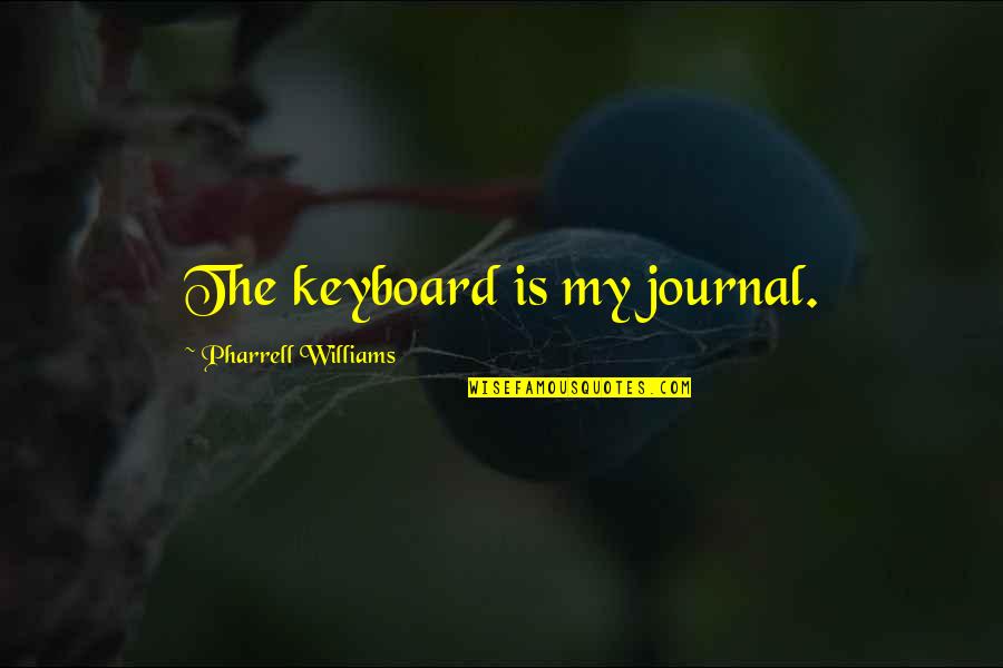 Great Biting Quotes By Pharrell Williams: The keyboard is my journal. Great Biting Quotes By Pharrell Williams: The keyboard is my journal.