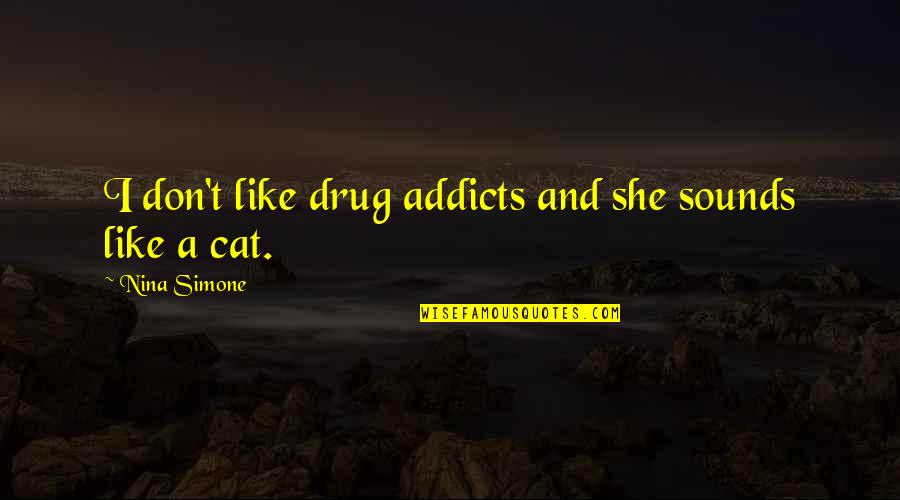 Great Bobby Bowden Quotes By Nina Simone: I don't like drug addicts and she sounds Great Bobby Bowden Quotes By Nina Simone: I don't like drug addicts and she sounds
