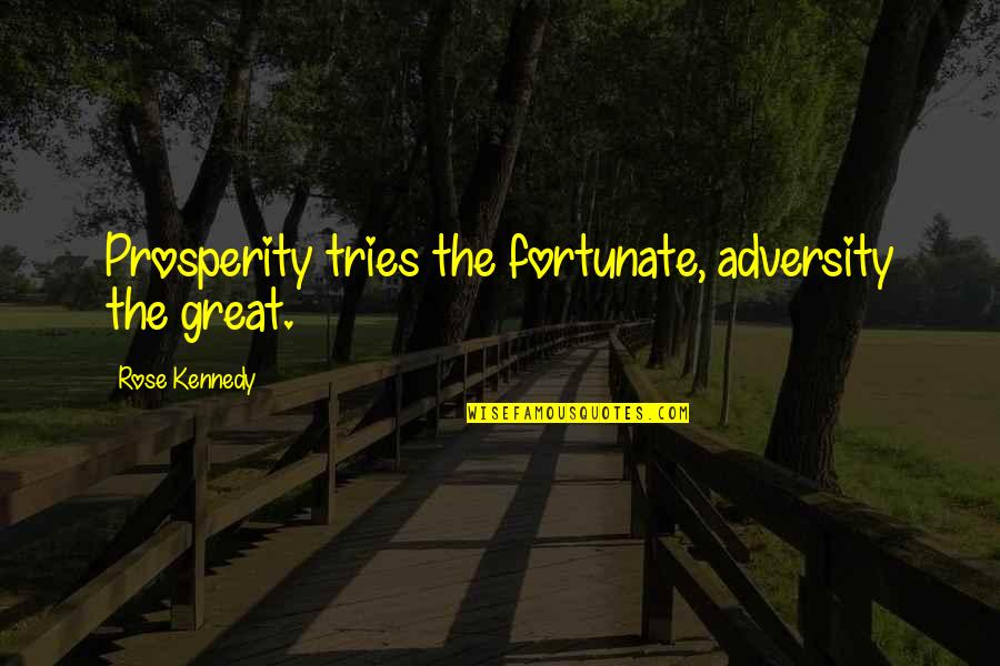 Great Brainy Quotes By Rose Kennedy: Prosperity tries the fortunate, adversity the great.