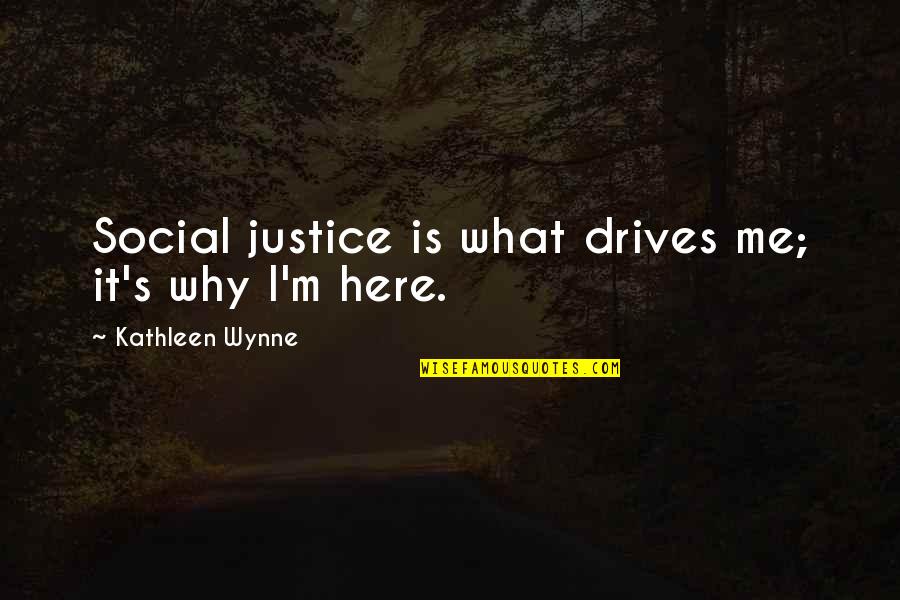 Great Business Idea Quotes By Kathleen Wynne: Social justice is what drives me; it's why