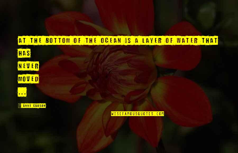 Great Checkers Quotes By Anne Carson: At the bottom of the ocean is a