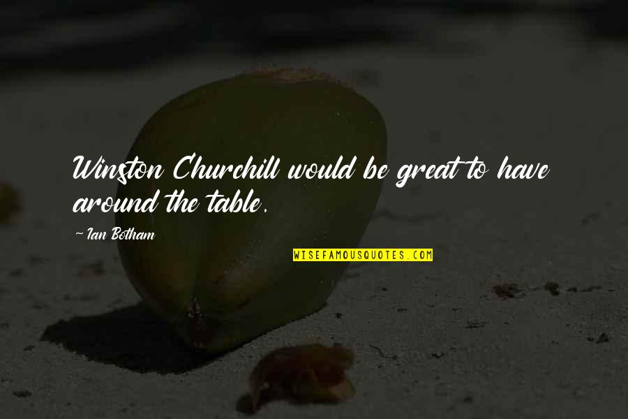 Great Churchill Quotes By Ian Botham: Winston Churchill would be great to have around