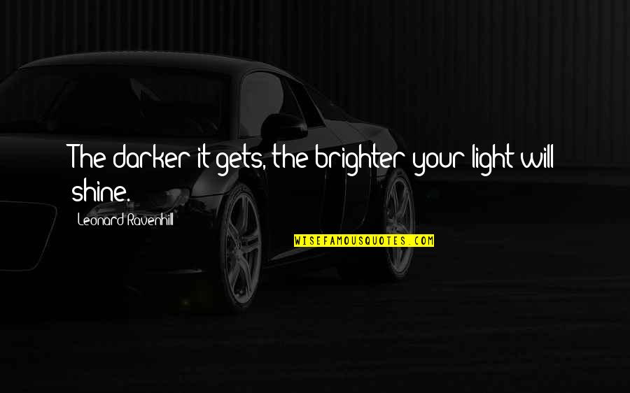 Great Circle Book Quotes By Leonard Ravenhill: The darker it gets, the brighter your light Great Circle Book Quotes By Leonard Ravenhill: The darker it gets, the brighter your light