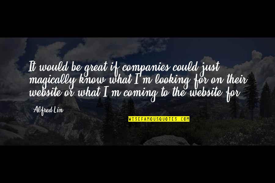 Great Companies Quotes By Alfred Lin: It would be great if companies could just