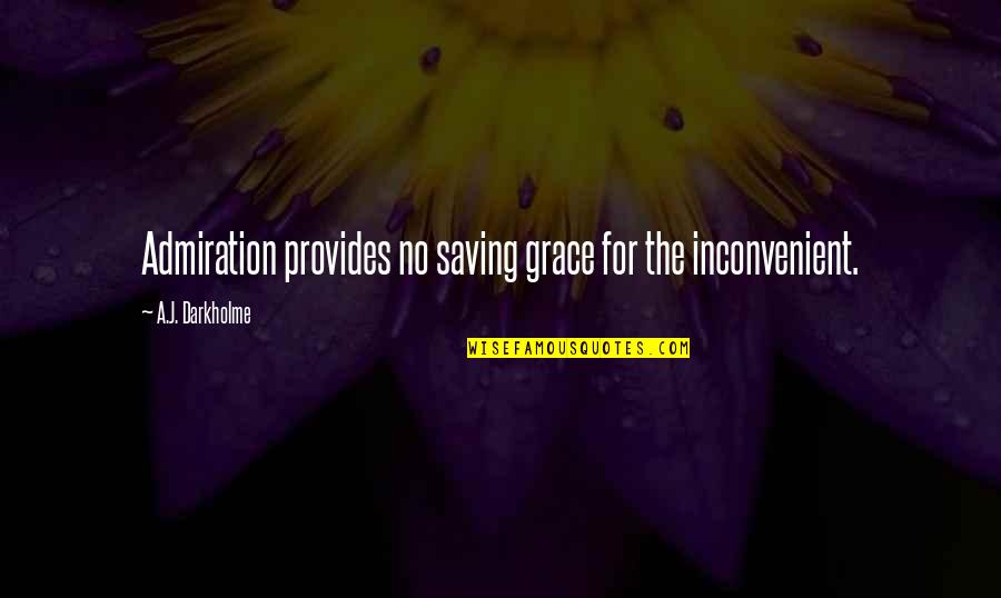 Great Competitors Quotes By A.J. Darkholme: Admiration provides no saving grace for the inconvenient.