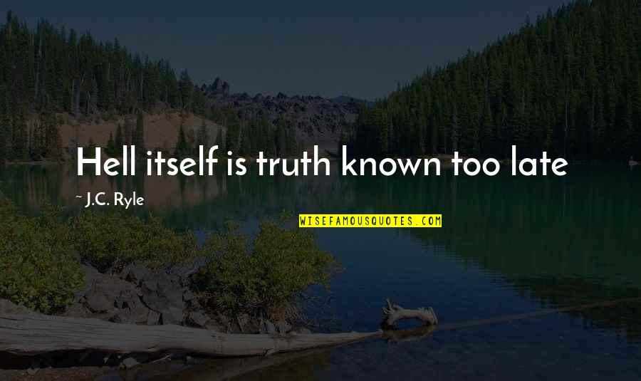 Great Crossfit Quotes By J.C. Ryle: Hell itself is truth known too late