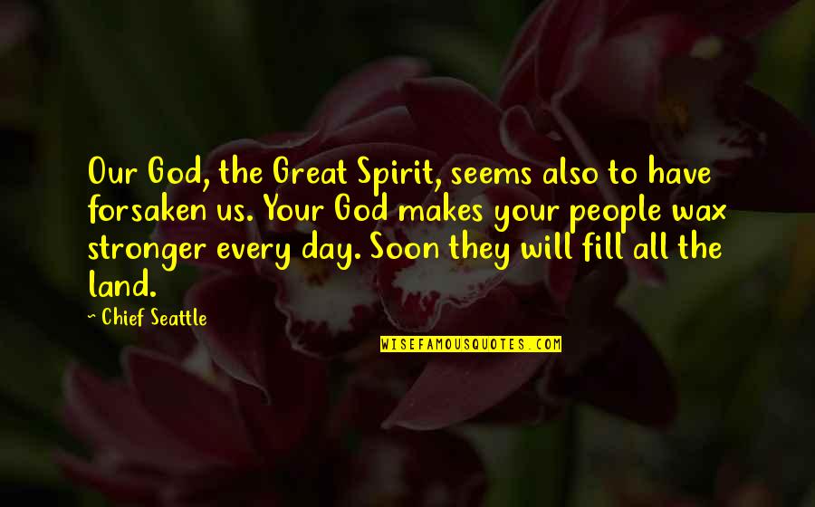 Great Day God Quotes By Chief Seattle: Our God, the Great Spirit, seems also to