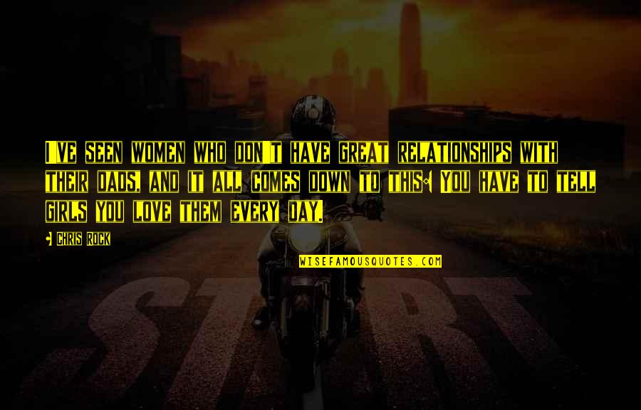 Great Day To Day Quotes By Chris Rock: I've seen women who don't have great relationships