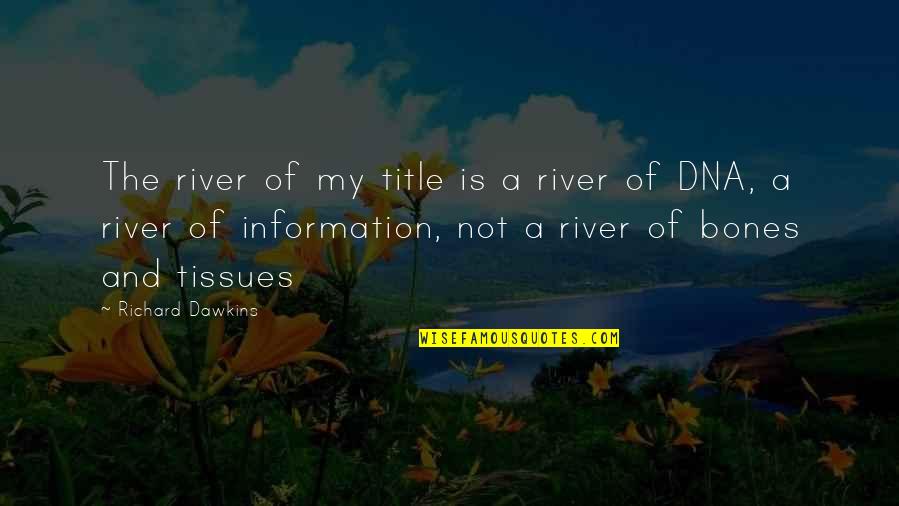 Great Depression Dust Bowl Quotes By Richard Dawkins: The river of my title is a river