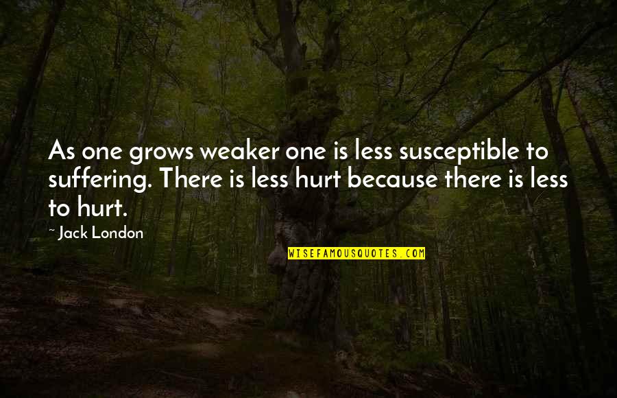 Great Disappointment Quotes By Jack London: As one grows weaker one is less susceptible