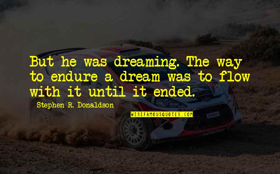 Great Disappointment Quotes By Stephen R. Donaldson: But he was dreaming. The way to endure