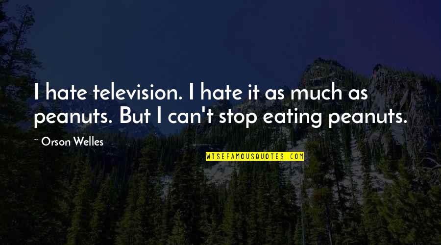 Great Disney Cartoon Quotes By Orson Welles: I hate television. I hate it as much