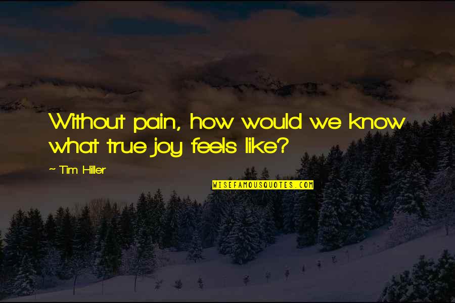 Great Expectations Settings Quotes By Tim Hiller: Without pain, how would we know what true