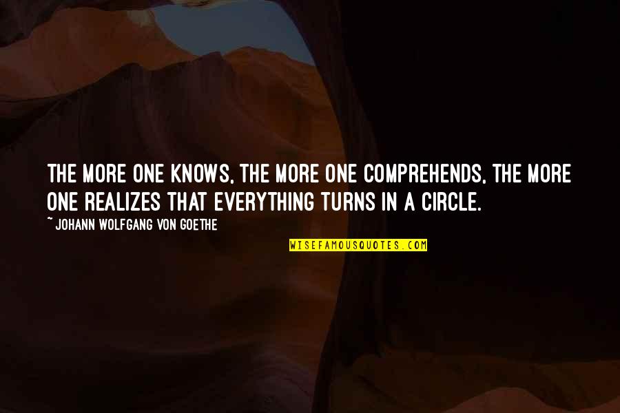 Great Fictional Character Quotes By Johann Wolfgang Von Goethe: The more one knows, the more one comprehends,