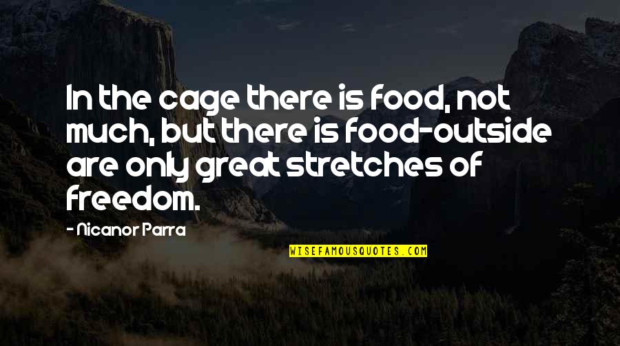 Great Freedom Quotes By Nicanor Parra: In the cage there is food, not much,