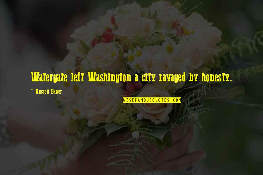 Great Gatsby Father Quotes By Russell Baker: Watergate left Washington a city ravaged by honesty. Great Gatsby Father Quotes By Russell Baker: Watergate left Washington a city ravaged by honesty.