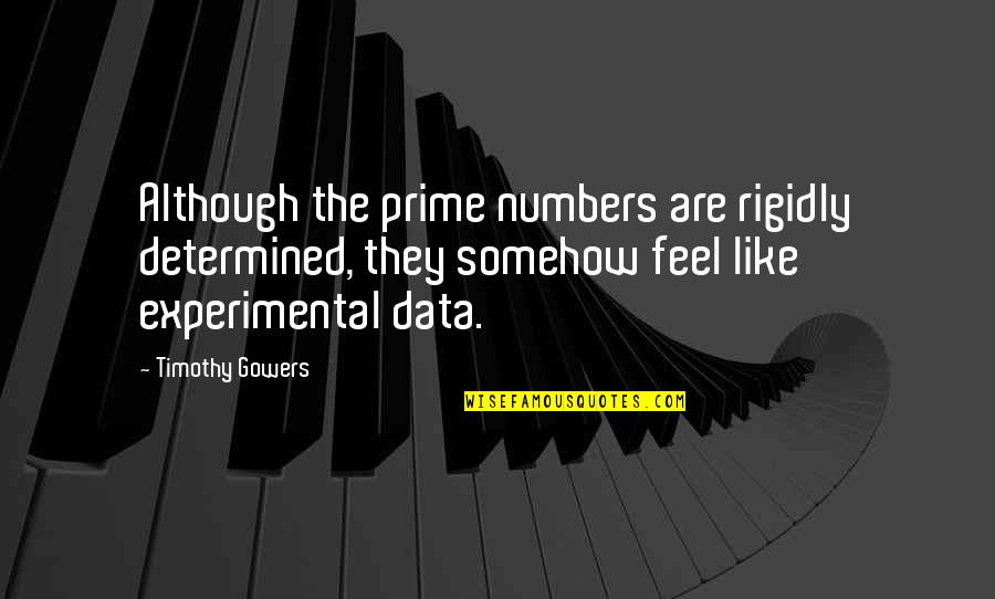 Great Girl Power Quotes By Timothy Gowers: Although the prime numbers are rigidly determined, they