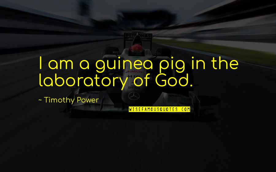 Great Glasgow Quotes By Timothy Power: I am a guinea pig in the laboratory