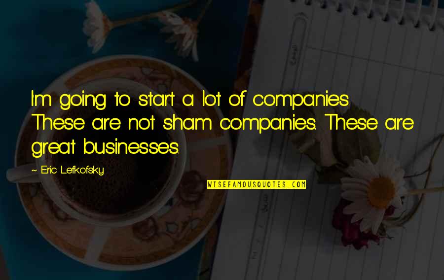 Great Going Out Quotes By Eric Lefkofsky: I'm going to start a lot of companies.