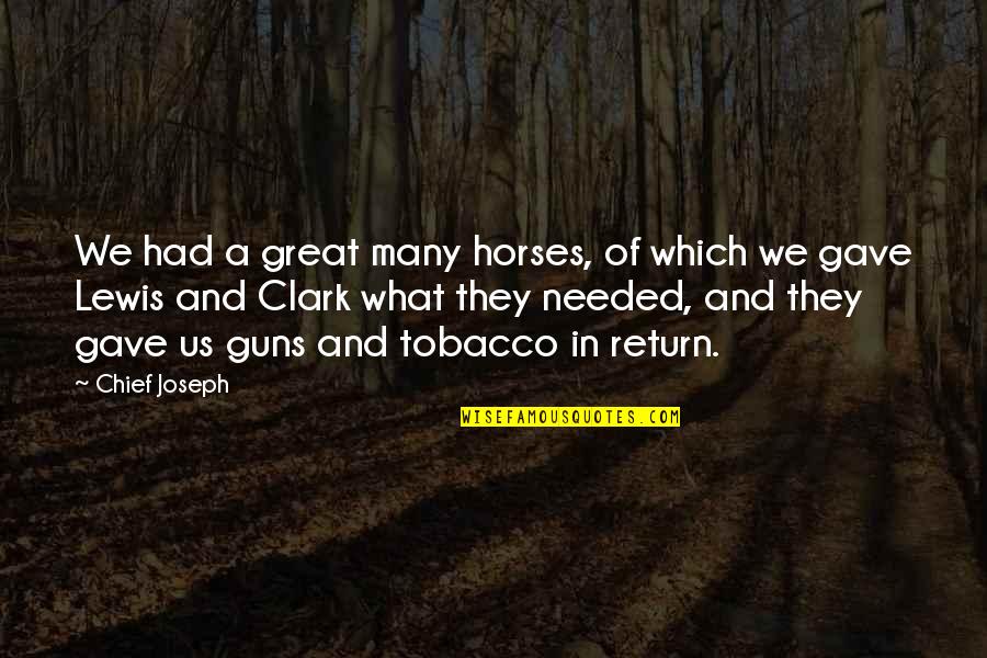 Great Horses Quotes By Chief Joseph: We had a great many horses, of which