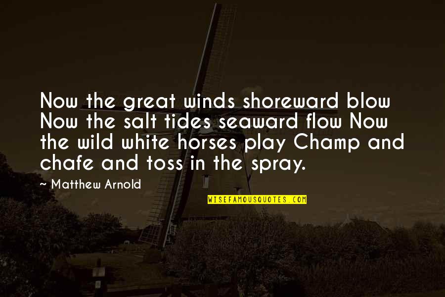 Great Horses Quotes By Matthew Arnold: Now the great winds shoreward blow Now the