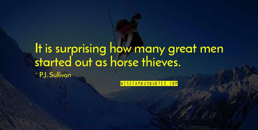 Great Horses Quotes By P.J. Sullivan: It is surprising how many great men started
