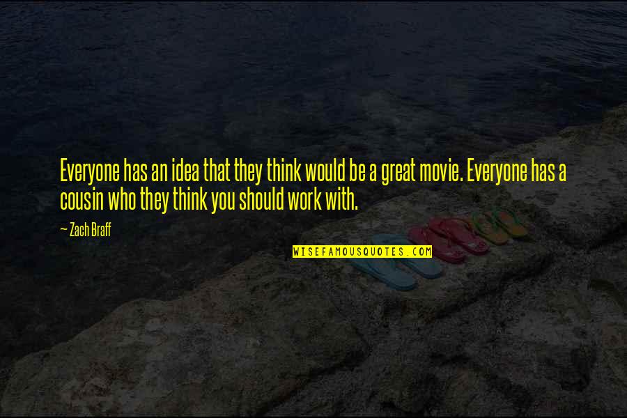 Great Idea Quotes By Zach Braff: Everyone has an idea that they think would