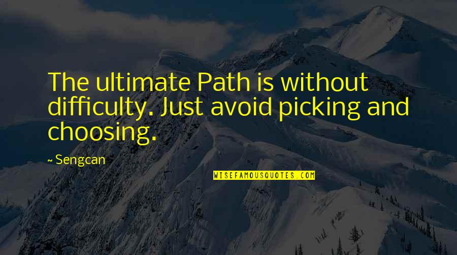 Great Idiot Quotes By Sengcan: The ultimate Path is without difficulty. Just avoid