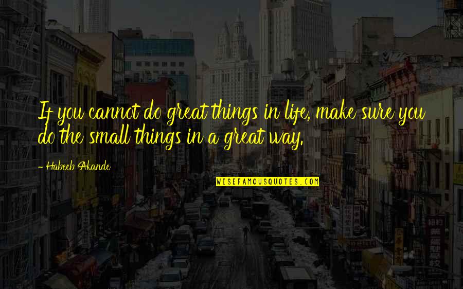 Great Inspirational Success Quotes By Habeeb Akande: If you cannot do great things in life,