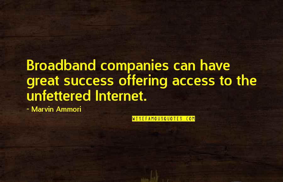 Great Internet Quotes By Marvin Ammori: Broadband companies can have great success offering access