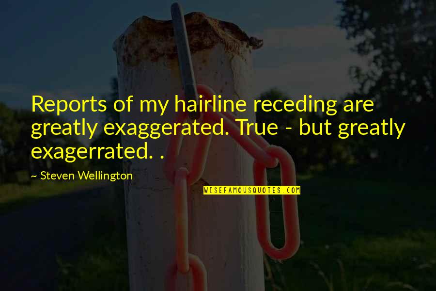Great Iranian Quotes By Steven Wellington: Reports of my hairline receding are greatly exaggerated.