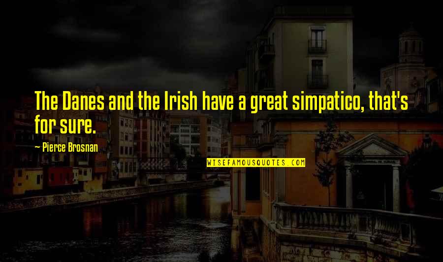 Great Irish Quotes By Pierce Brosnan: The Danes and the Irish have a great Great Irish Quotes By Pierce Brosnan: The Danes and the Irish have a great