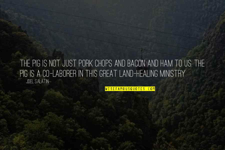 Great Land Quotes By Joel Salatin: The pig is not just pork chops and Great Land Quotes By Joel Salatin: The pig is not just pork chops and