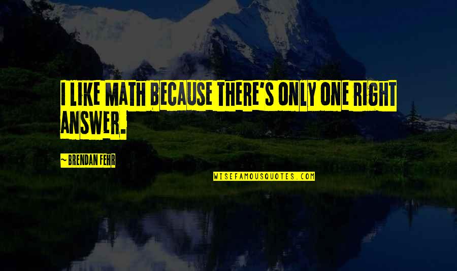 Great Leaders Funny Quotes By Brendan Fehr: I like Math because there's only one right