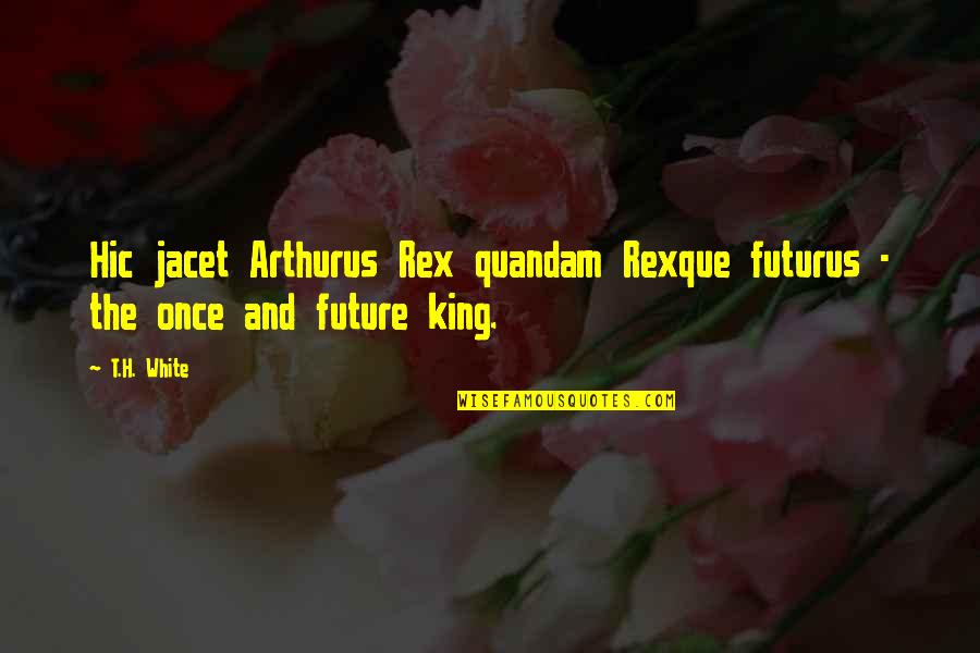 Great Leaders Motivational Quotes By T.H. White: Hic jacet Arthurus Rex quandam Rexque futurus -