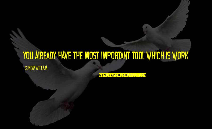 Great Life Success Quotes By Sunday Adelaja: You already have the most important tool which