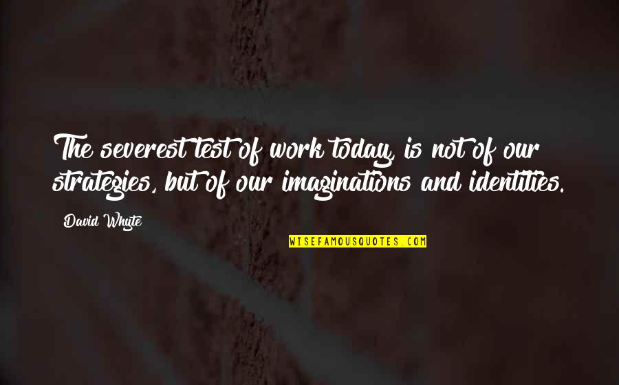 Great Little Life Quotes By David Whyte: The severest test of work today, is not