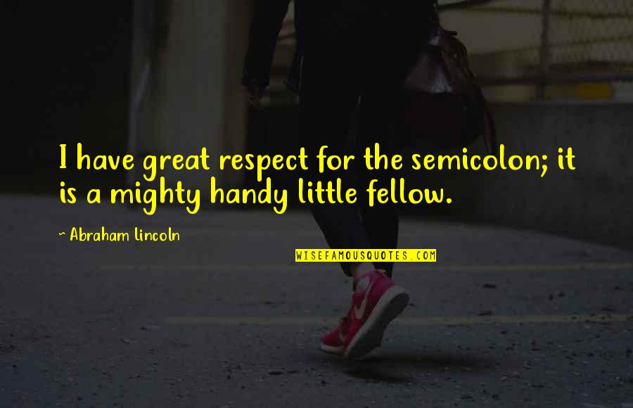 Great Little Quotes By Abraham Lincoln: I have great respect for the semicolon; it