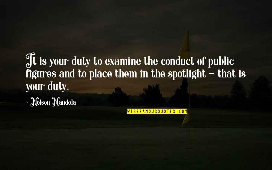 Great Mike Horn Quotes By Nelson Mandela: It is your duty to examine the conduct