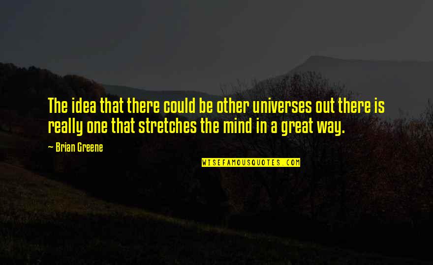 Great Mind Quotes By Brian Greene: The idea that there could be other universes