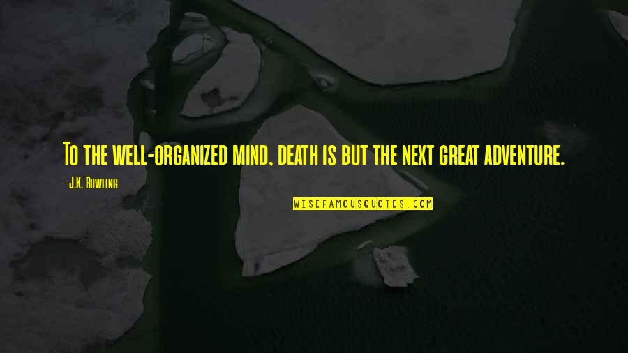 Great Mind Quotes By J.K. Rowling: To the well-organized mind, death is but the