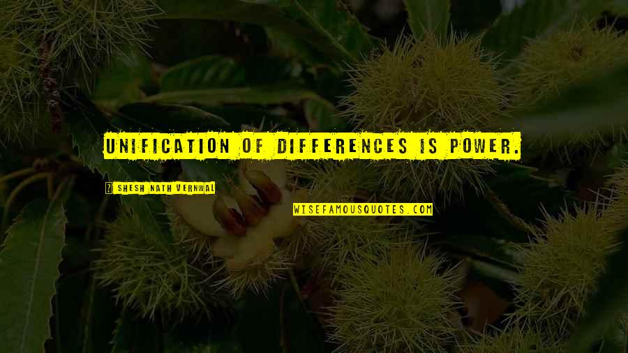 Great Mind Quotes By Shesh Nath Vernwal: Unification of differences is power.