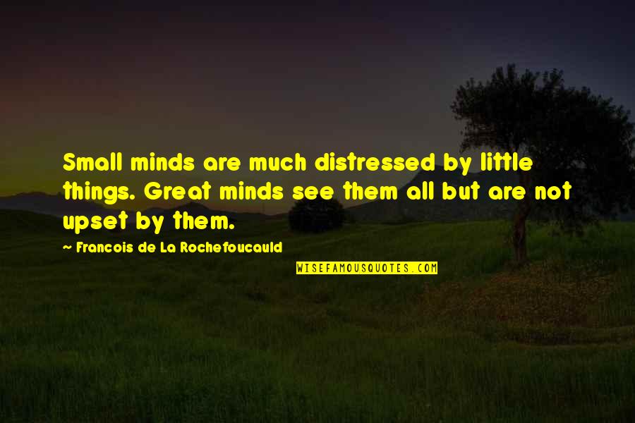 Great Minds Quotes By Francois De La Rochefoucauld: Small minds are much distressed by little things.