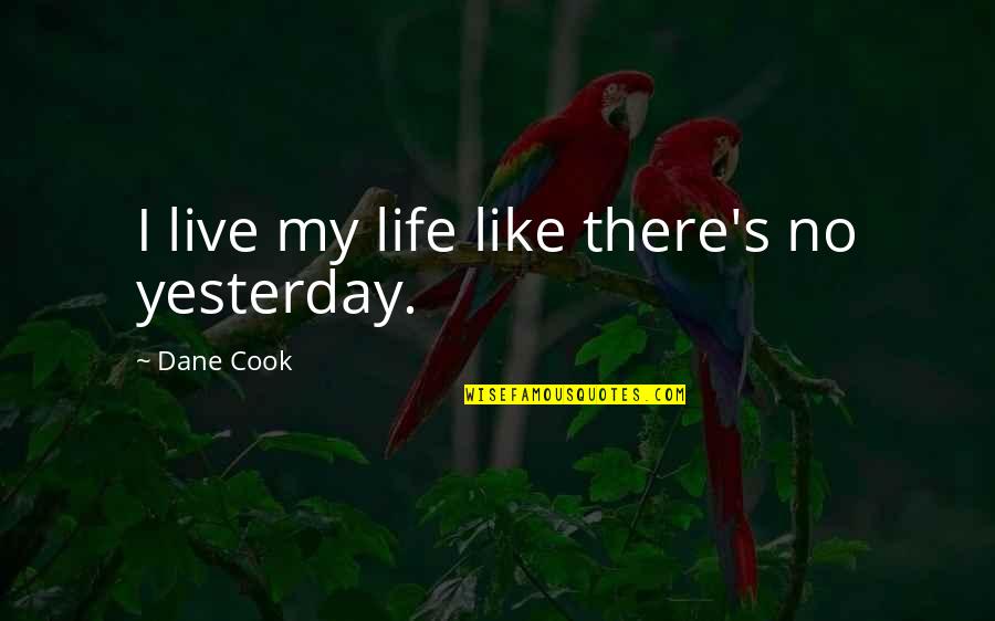 Great Mysteries Quotes By Dane Cook: I live my life like there's no yesterday.
